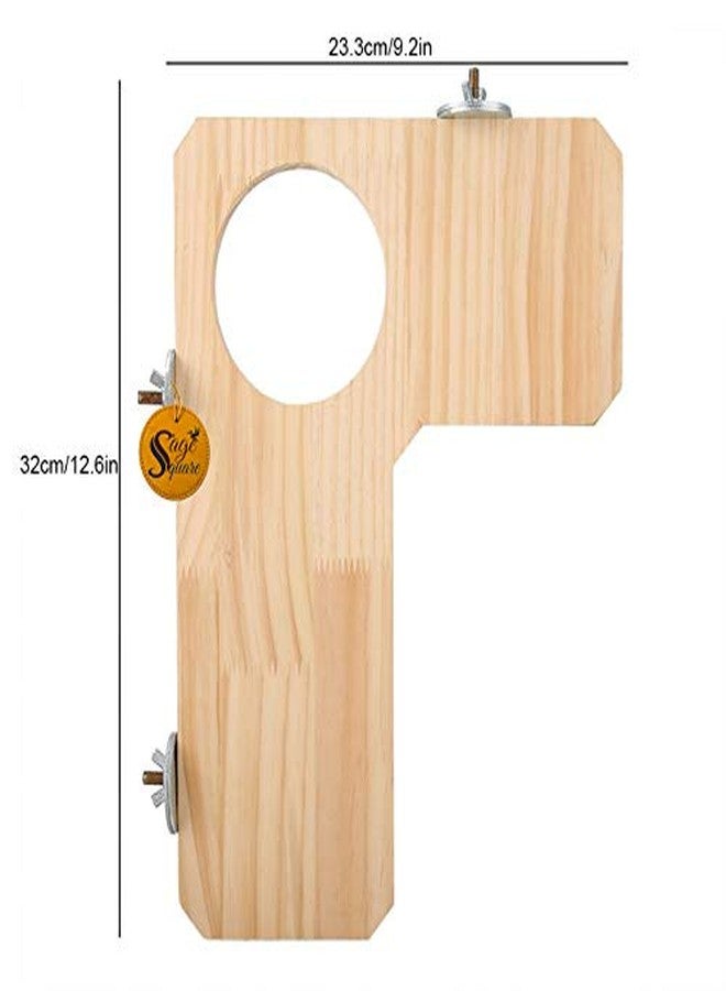 Sage Square Natural Wood Platform Toy Cage Accessory Ideal for Birds, Hamsters, Mice, Rabbit, Guinea Pig - Image 2